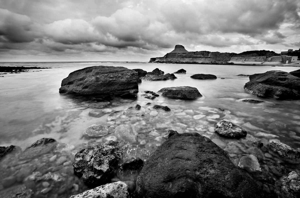 gozo black and white photographr land and sea sea gozo views landscapes
