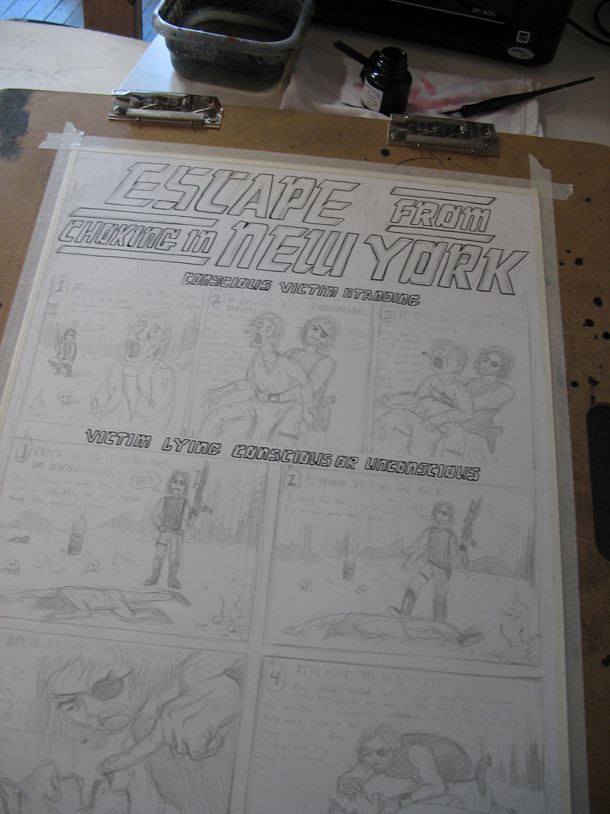 Choking poster poster Snake Plissken 80's new york city cult classic sci-fi Phil Ashworth