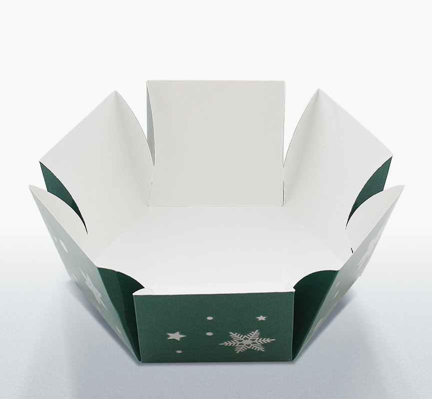 technical drawing box lid bottom hexagonal Confectionery Mockup construction packaging design cardboard development