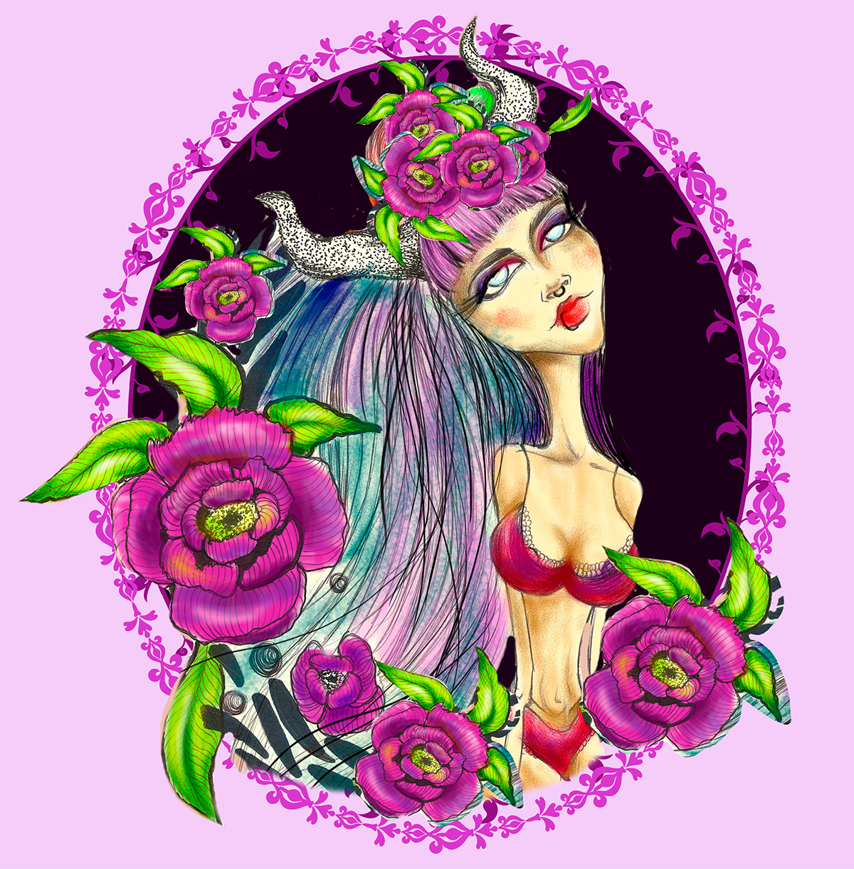 #love #lavanda #girl #illustration #drawing #DigitalArt #flowers 