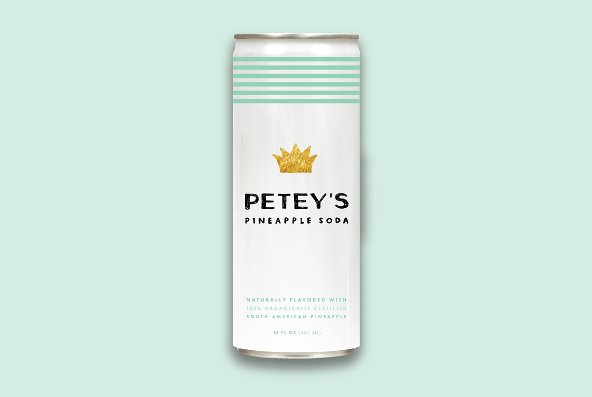 pete petey gin soda bottle can gold Hipster product identity Pineapple