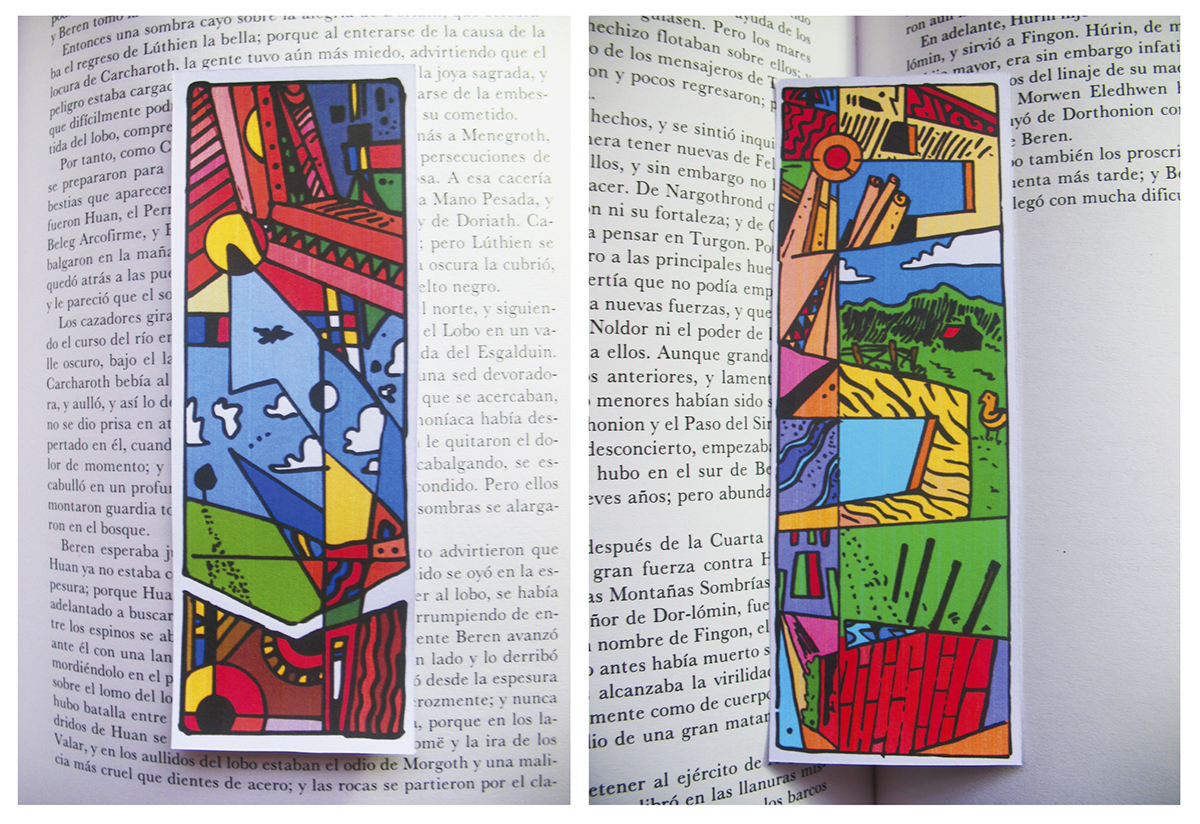marcalibros ilustracion diseño gráfico arte art read bookmarks abstracto diseño book libros design color
