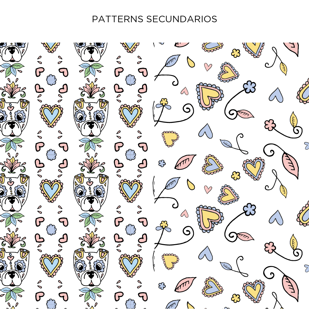 bulldog calaca diademuertos diseño Estampa ilustracion mexico milagrito pattern print