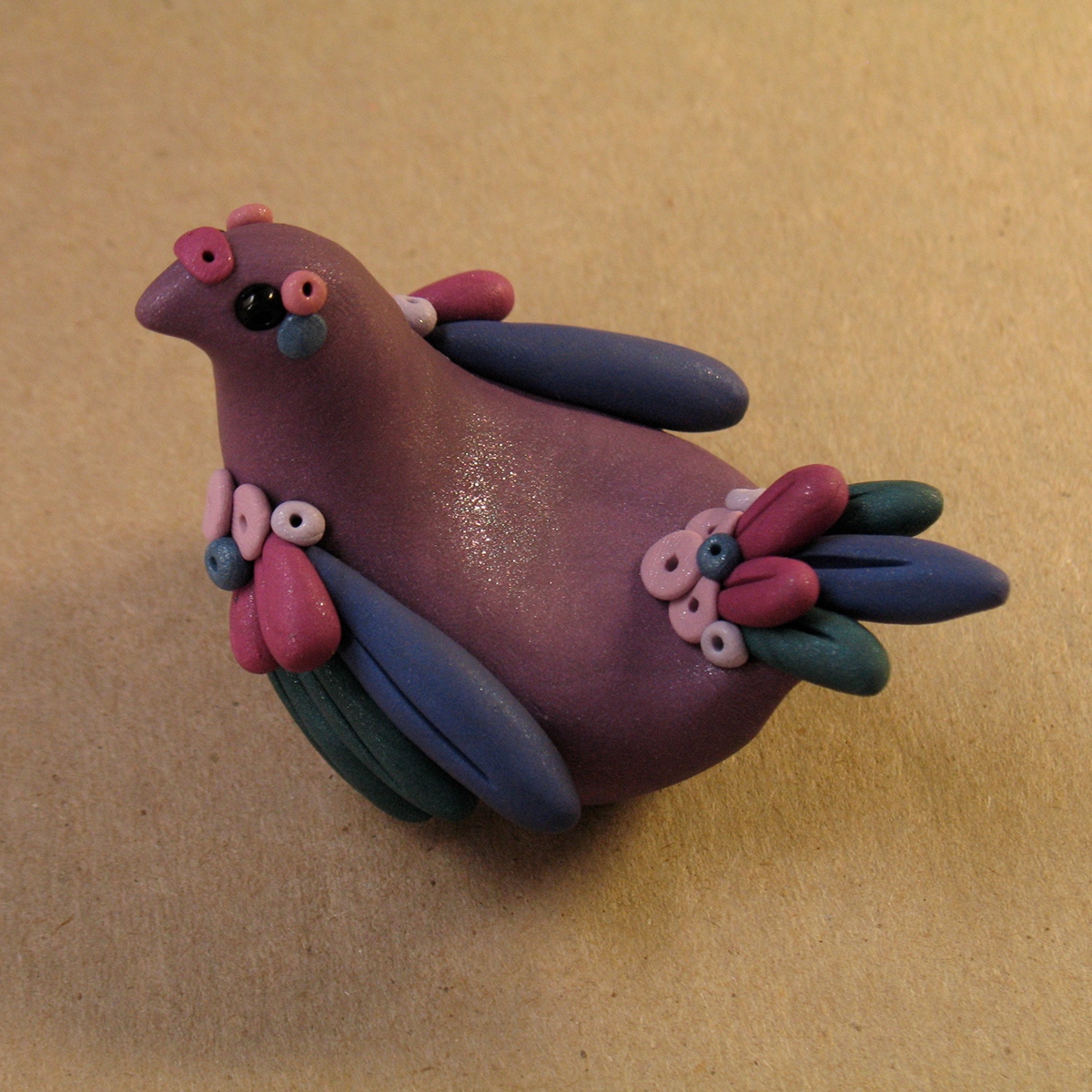 polymer clay sculpture animals birds figurine