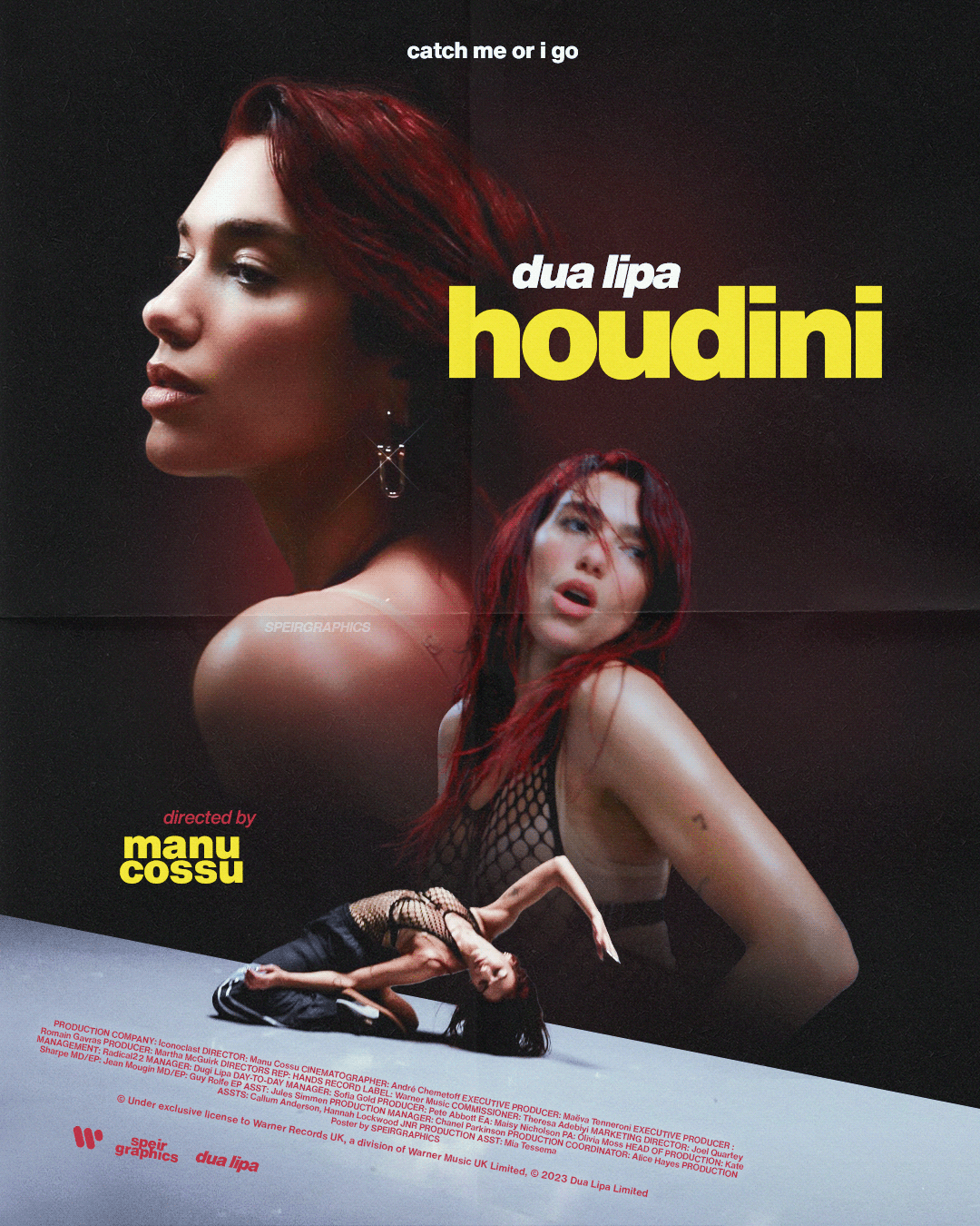 Dua Lipa houdini poster music video videography social media Graphic Designer post designer music