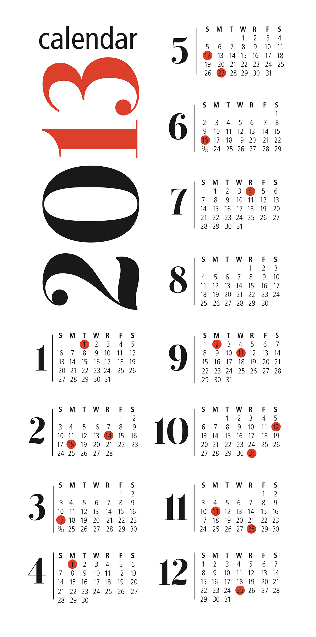 calendar sans serif serif