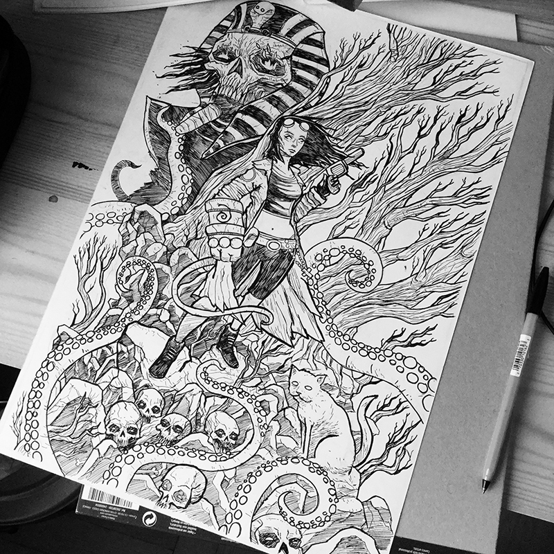 hellgirl Hellboy mignola devil woods dark tentacle ink comics horse