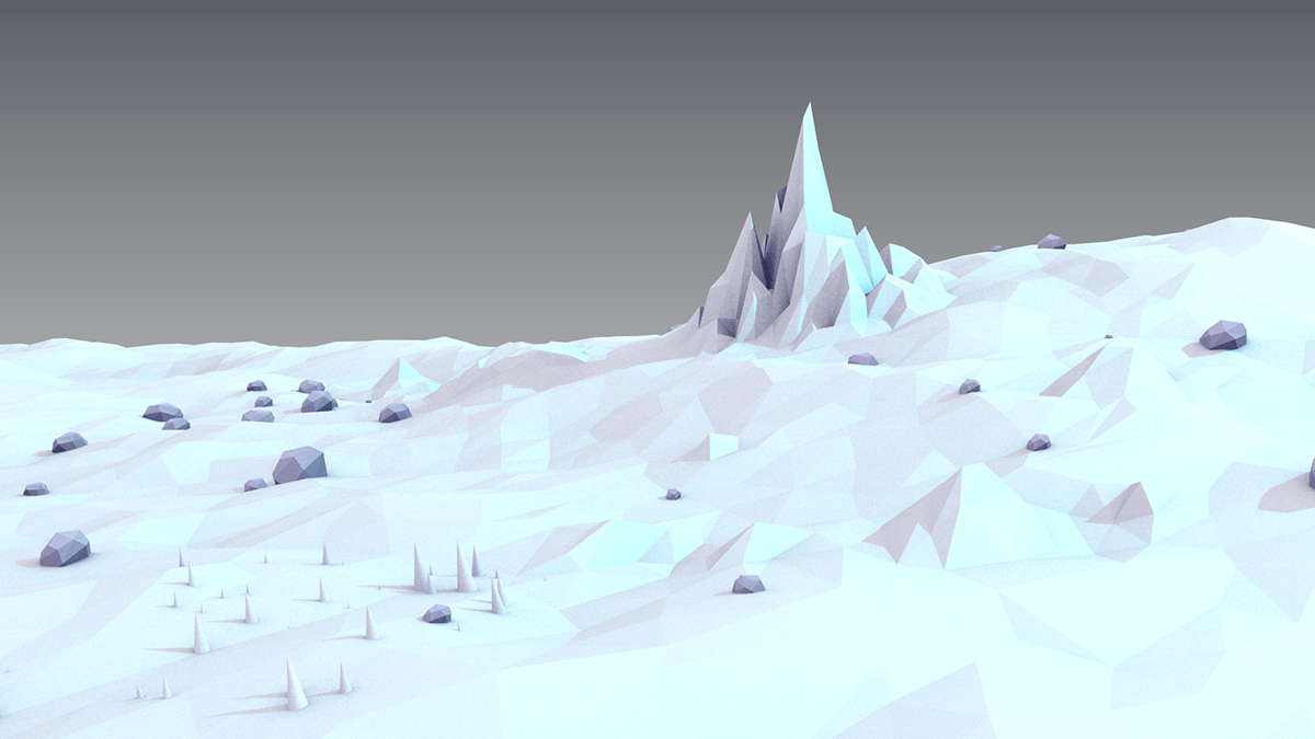 Low Poly lowpoly low-poly art blender 3D Lowpolyart ice Landscape winter geometric low poly landscape polygon poly