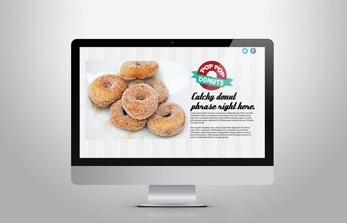 Pop Pop Donuts Donuts Doughnuts print Web brand logo