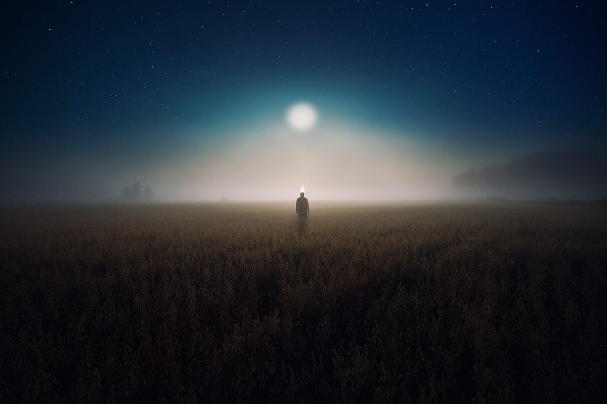 finland lunar moon lunatic night stars mood misty fog field mystical mika Suutari Foolmoon