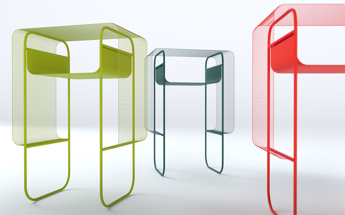 metal table furniture Interior product_design Industrial_design bedside_table