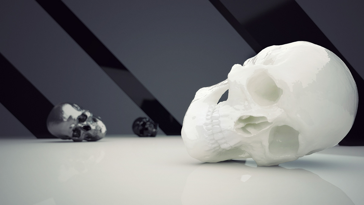 vray 3D c4d skull skulls