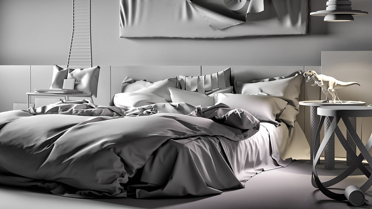 Francesco Bonifazi u6 studio vray 3dsmax marvelous bed fabric cloth bedroom