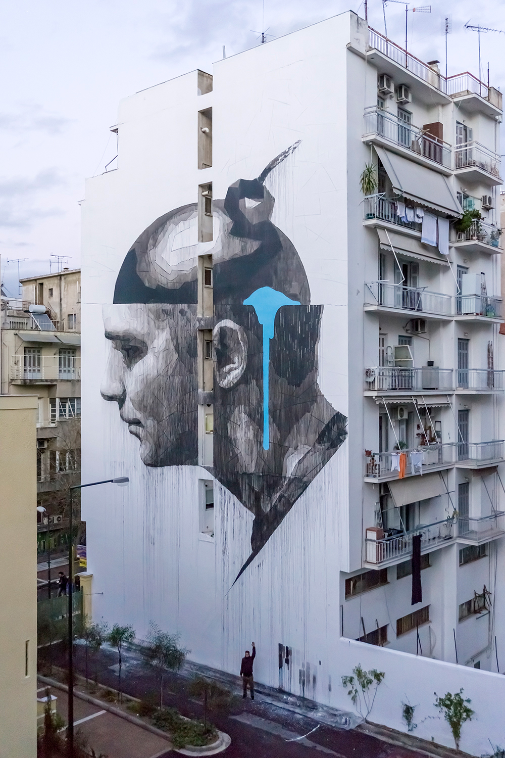Mural villa amalias occupy bomb head building athens Greece anarchy manipulation