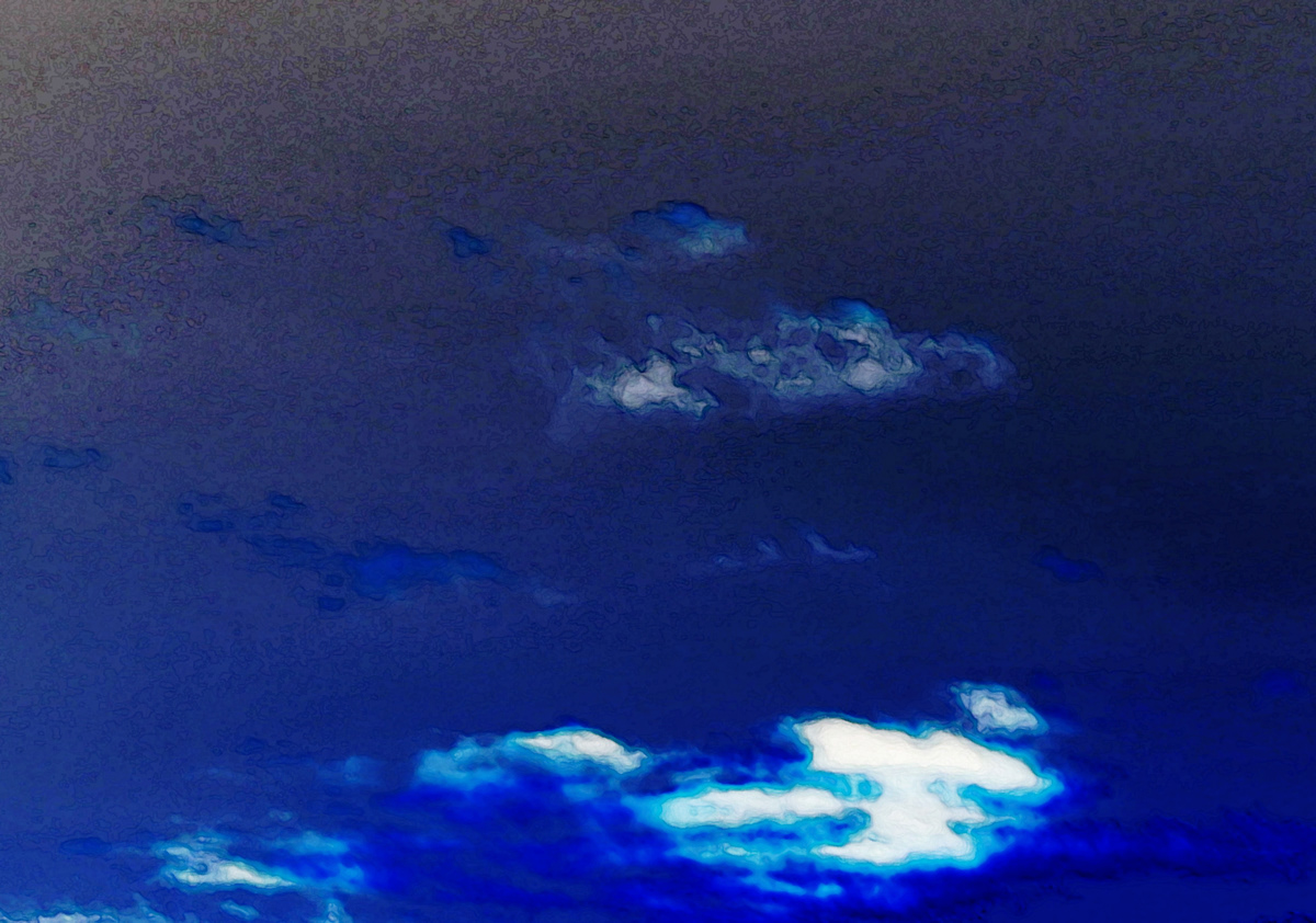 clouds colors neon faces abstract red blue SKY