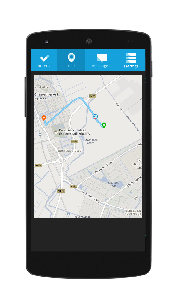 Mobile app UI ux tracking googlemaps messages