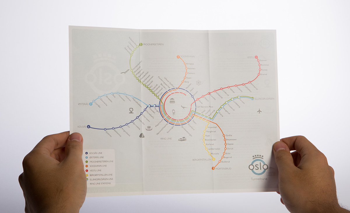 information design map  metro map oslo  Norway
