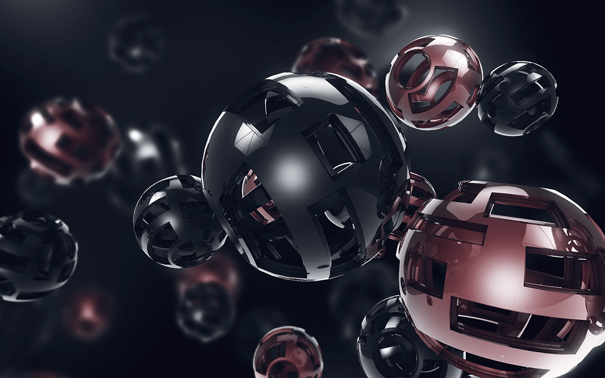 abstract digital glossy glass reflection HDR 3D cinema 4d metal wallpaper motion shape cube sphere