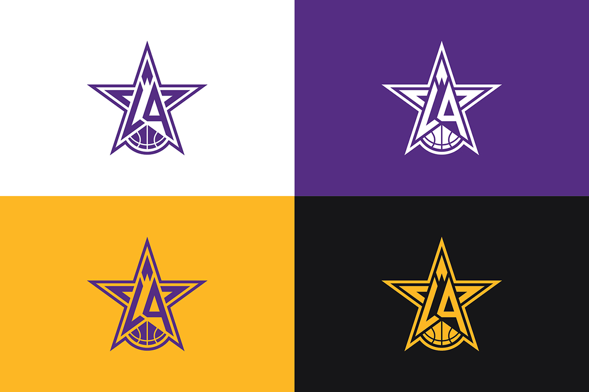 Lakers Los Angeles California NBA basketball sport kobe bryant logo identity sports league staples center gold purple