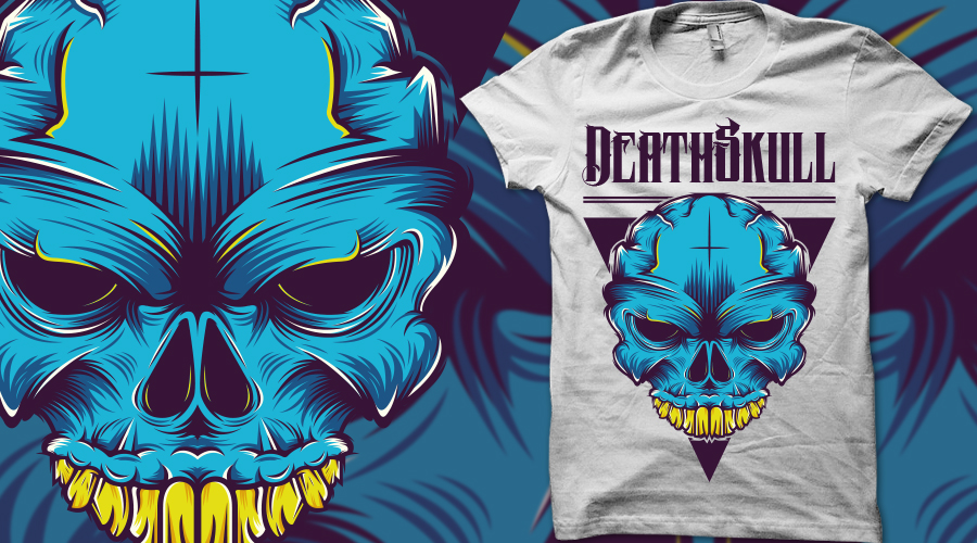 devil evil skull skeleton Halloween horror Terror zombie undead Living Dead flyer vector logo t-shirt tee