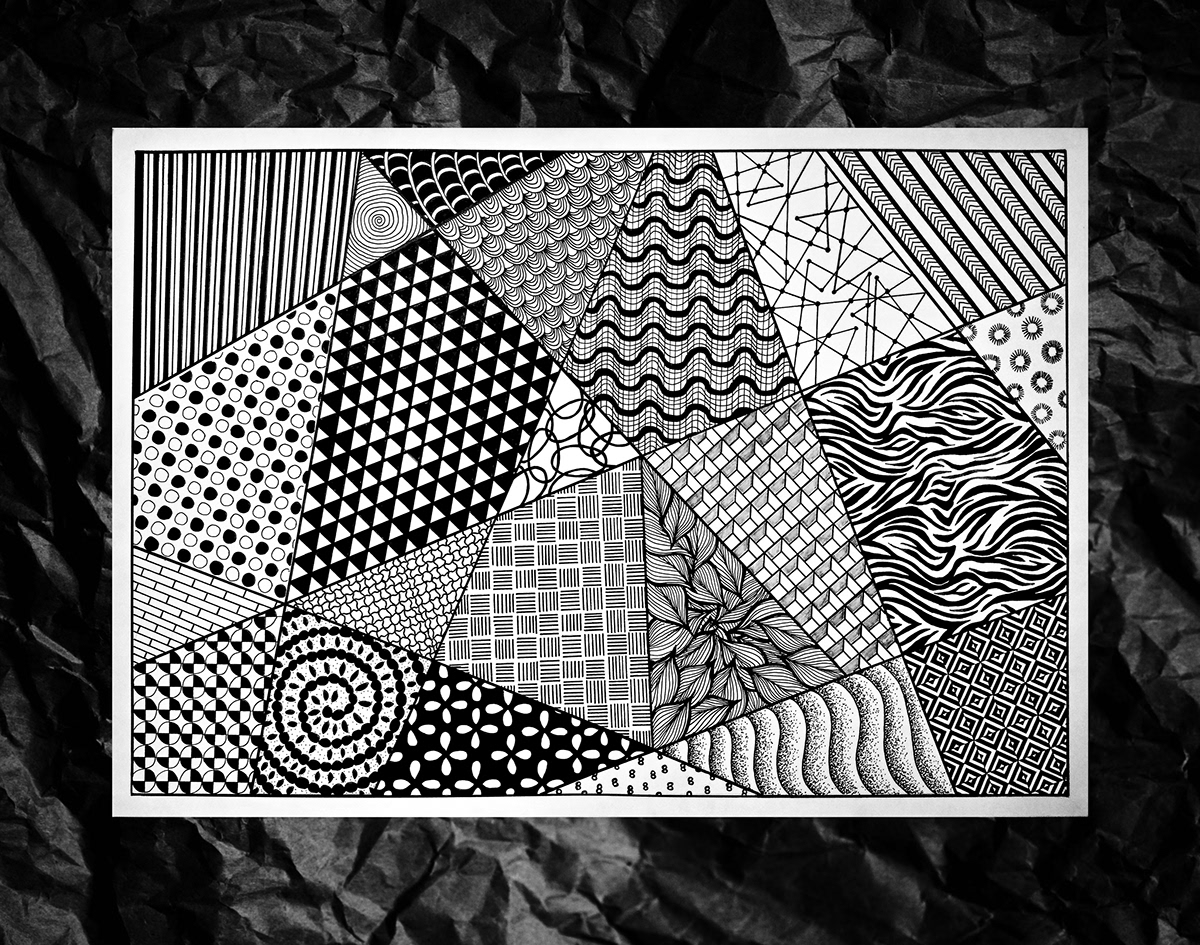 black and white composition doodling graphic design  hand-made ink drawing painting   collage sketching TypeArt