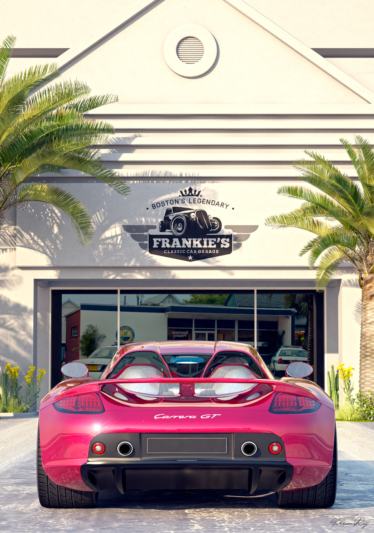 porsche carrera gt Cars scenery forest realistic 3D renders product automotive   industrial designs ILLUSTRATION 