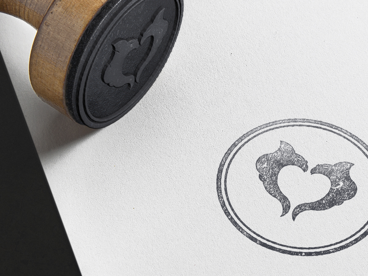 business card envelope invoice hearts dragon hearts logo stamp Sketch Logo line logo circle