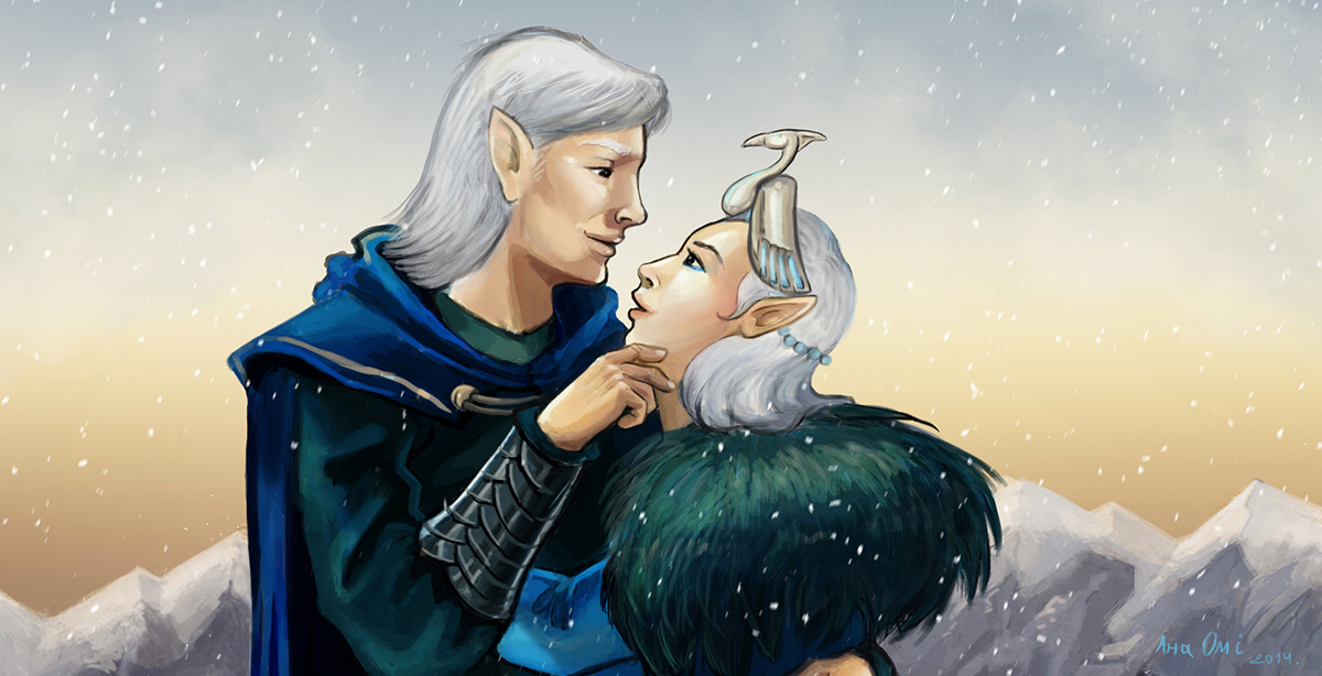 winter digital art Elfs elf Love