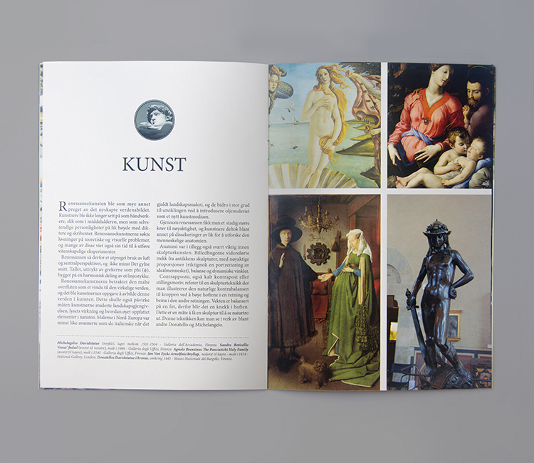 Renaissance brochure editorial print informational Da Vinci Michelangelo