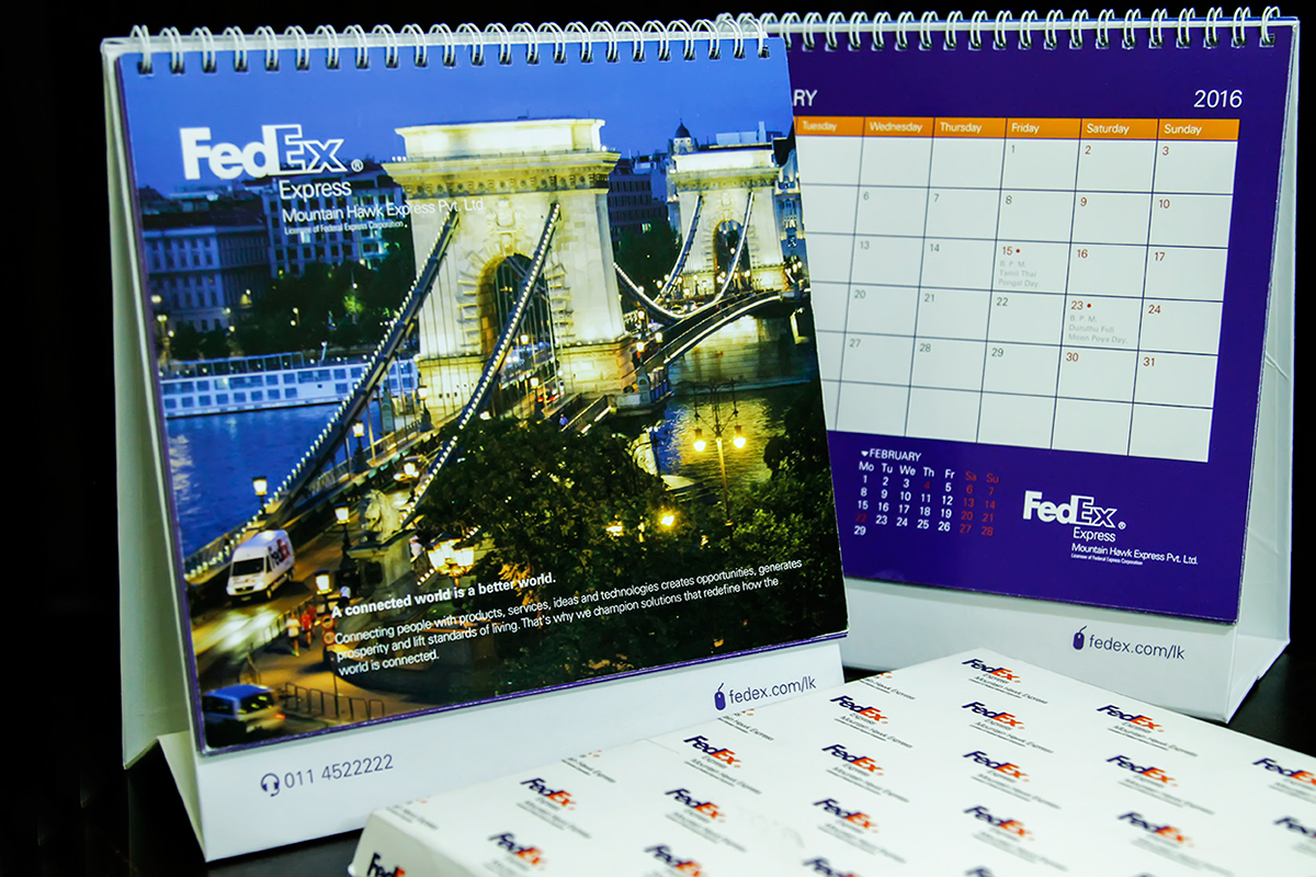 calendar design graphic fedex Sri lanka desktop calendar