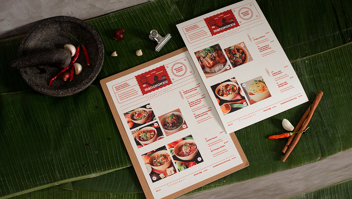 asia cultural ILLUSTRATION  indonesia menu Packaging restaurant ricebowl typography   vernacular