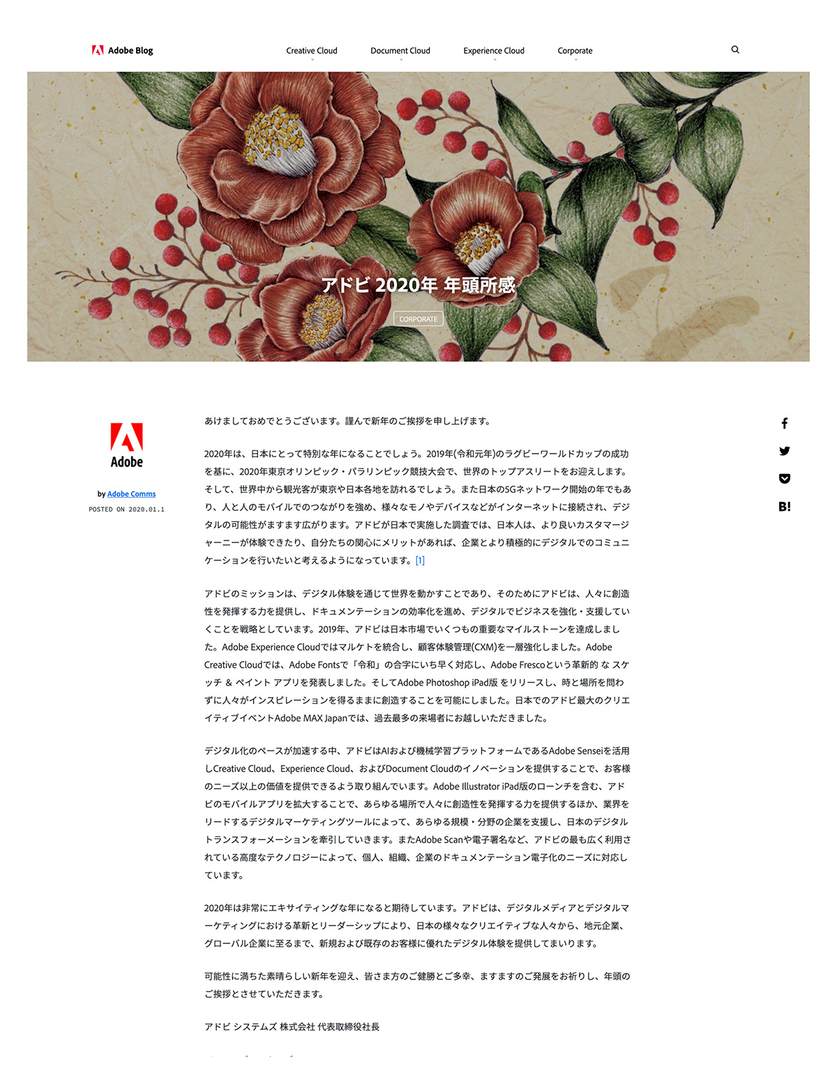 Adobe Japan botanical illustration Camellia flower greeting Illustrator japanese new year postcard textile
