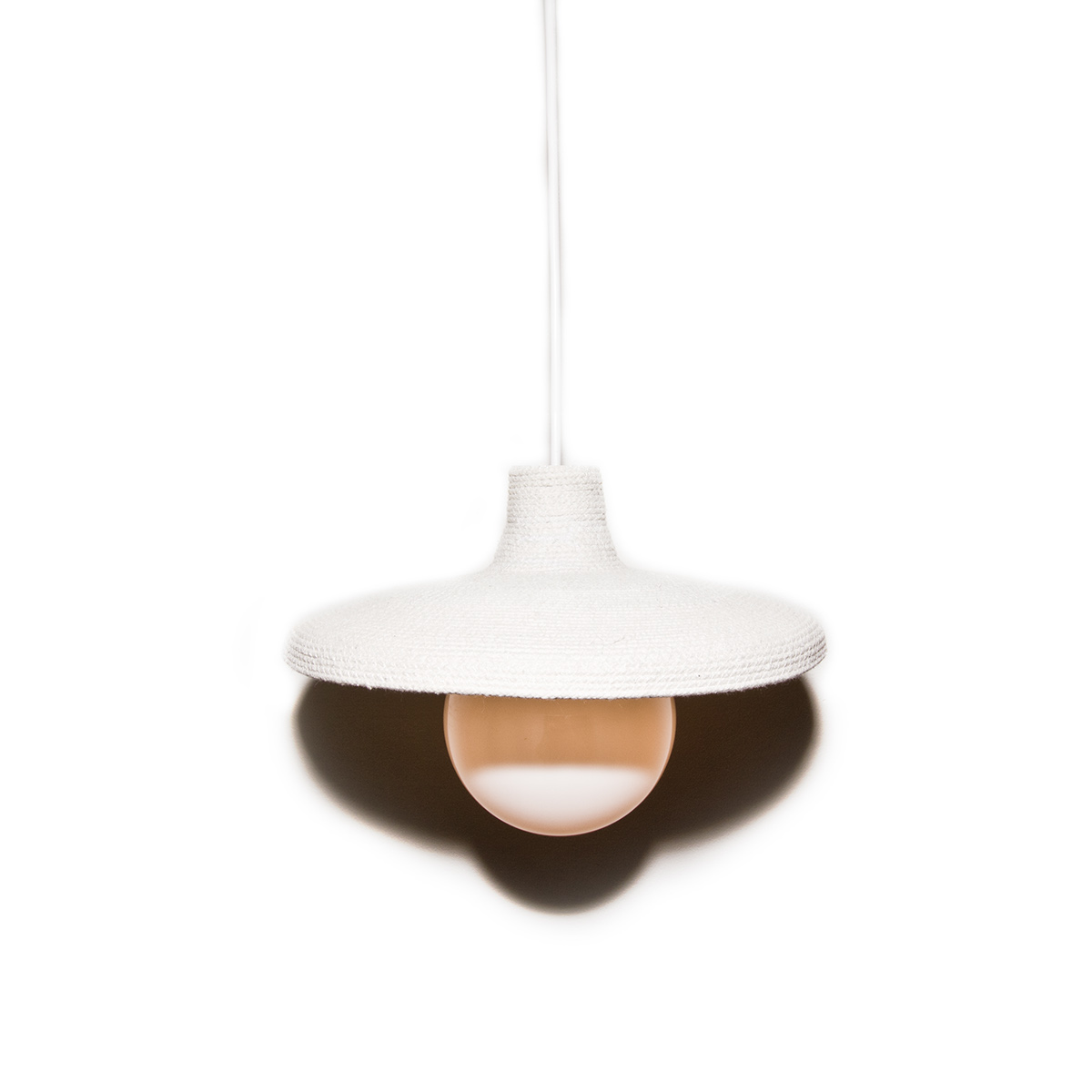 rope sewing product vancouver handmade design bowl lighting pendant cotton organic natural White minimal