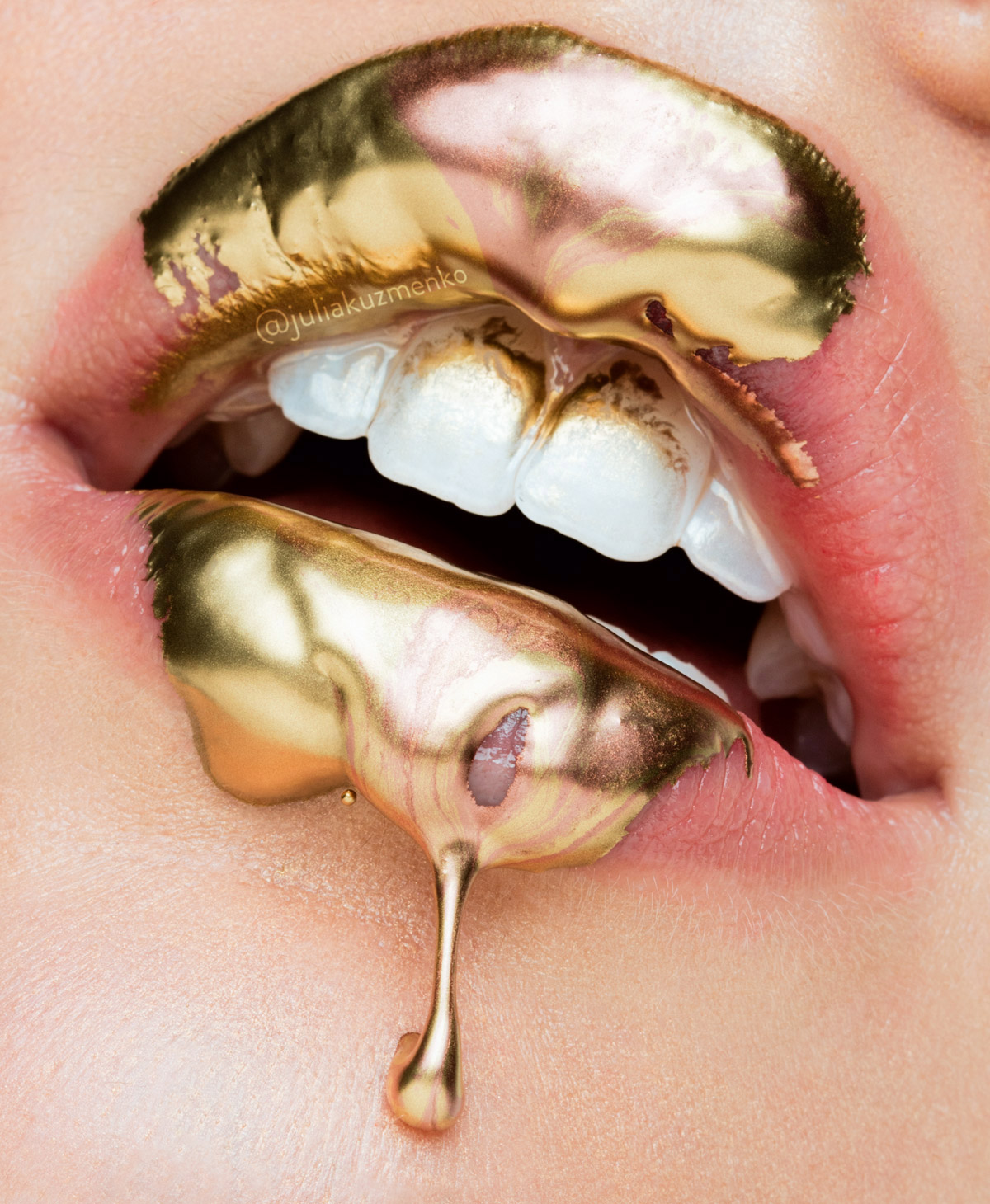 beauty makeupart makeup art makeup artist golden lips lips dripping gold golden makeup editorial editorial makeup