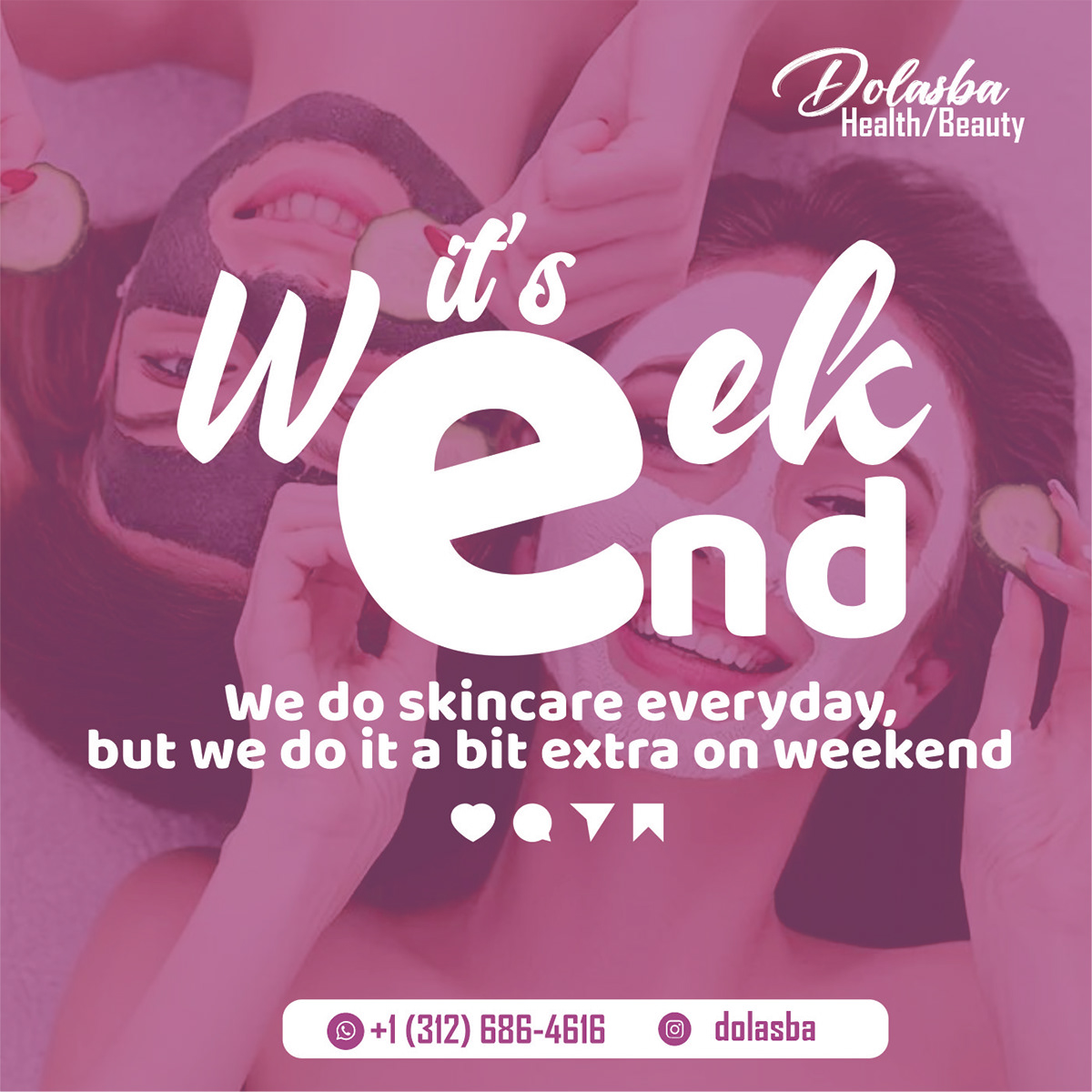 design Social media post Socialmedia beauty salon beauty woman skincare weekdays Friday Monday