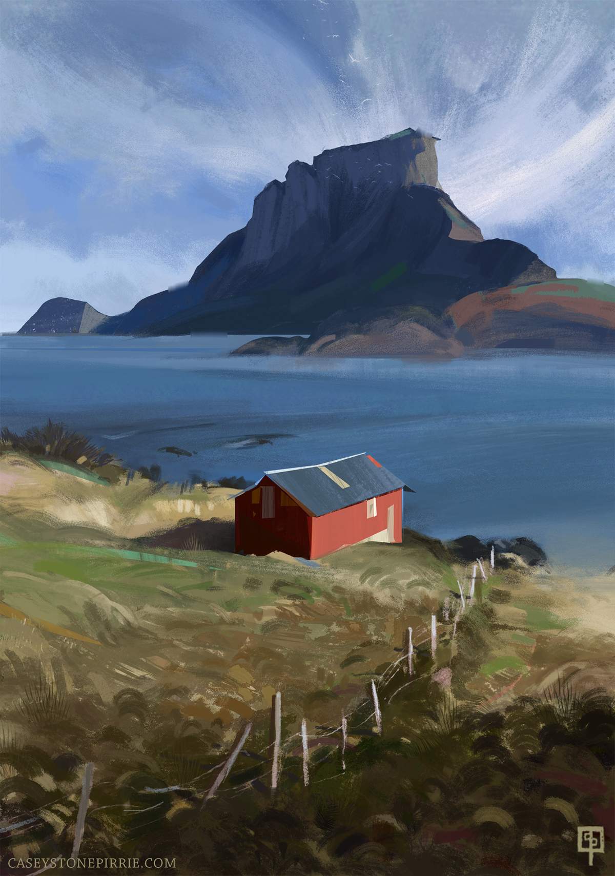 Scandinavia norway Greenland Landscape Landscape Painting digital painting digital mountain Coast Ocean