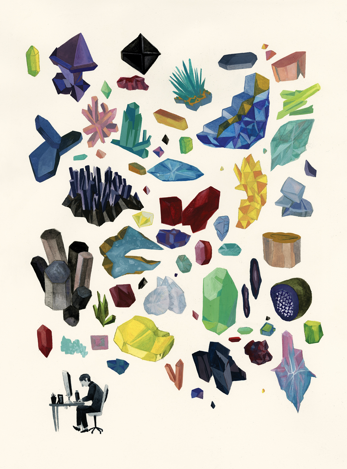 gouache minerals Gems rocks crystals geology Careers