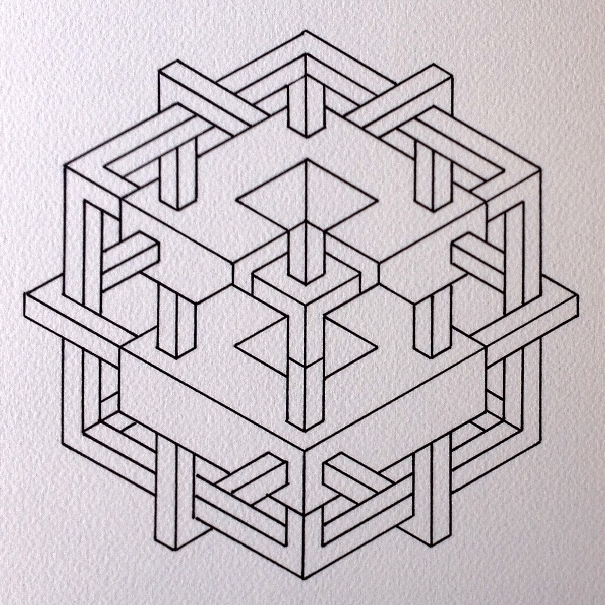 impossible opticalillusion geometry symmetry Tiling mc escher Mandala penrose triangle Isometric hexagon triangle Oscar Reutersvärd 