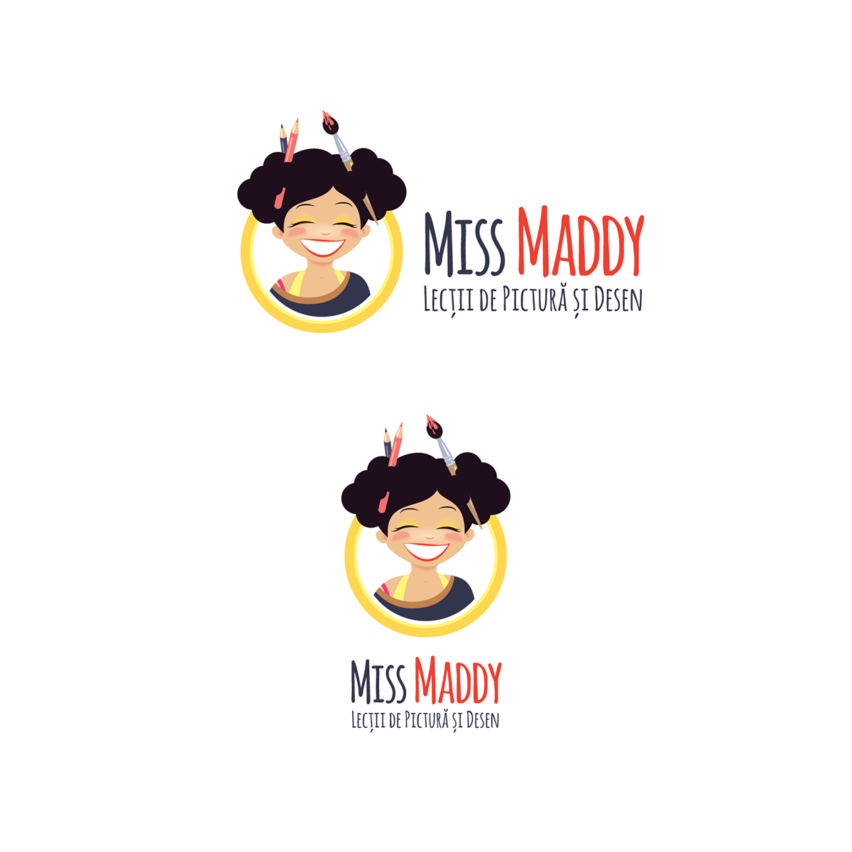 logo identity miss maddy drawingpainting lessons online youtube