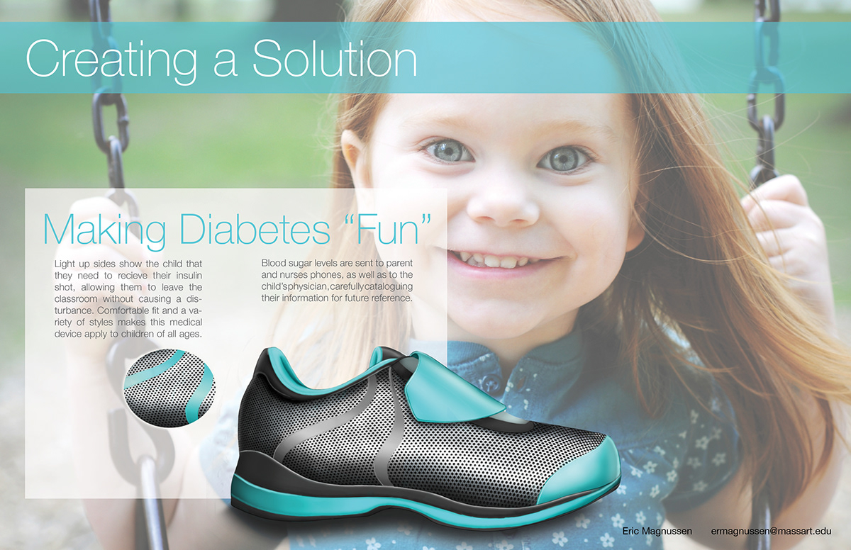 diabetes children kids Playground medical medical device shoe shoe rendering sneakers rendering massart