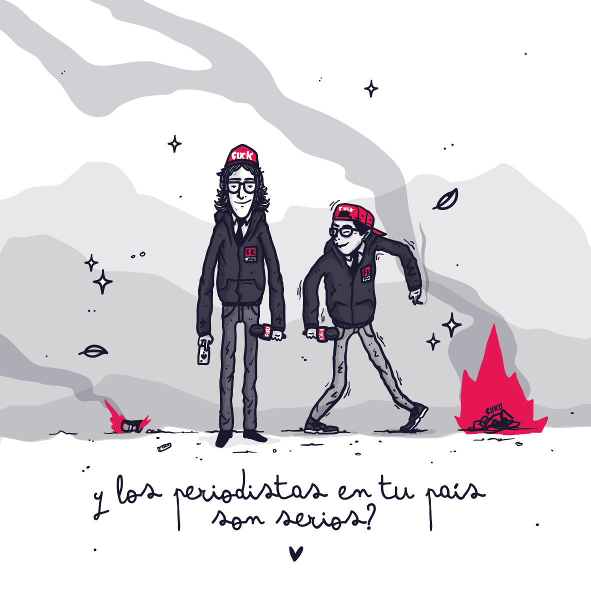 con animo de ofender ESMAD fuego ilustracion ilustration paronacionalcolombia Periodismo police riots