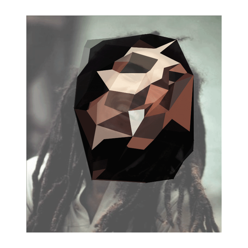 processing generative design Digital Art  mask portrait figure Glitch code triangulate