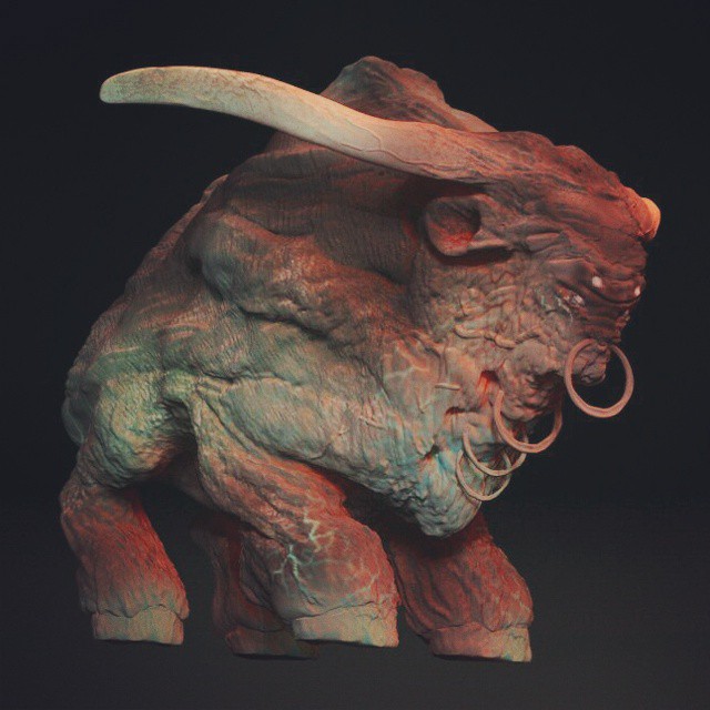 #zbrush #3dsculpt #digitalsculpture #scuipture #bull #hipoly #lowpoly