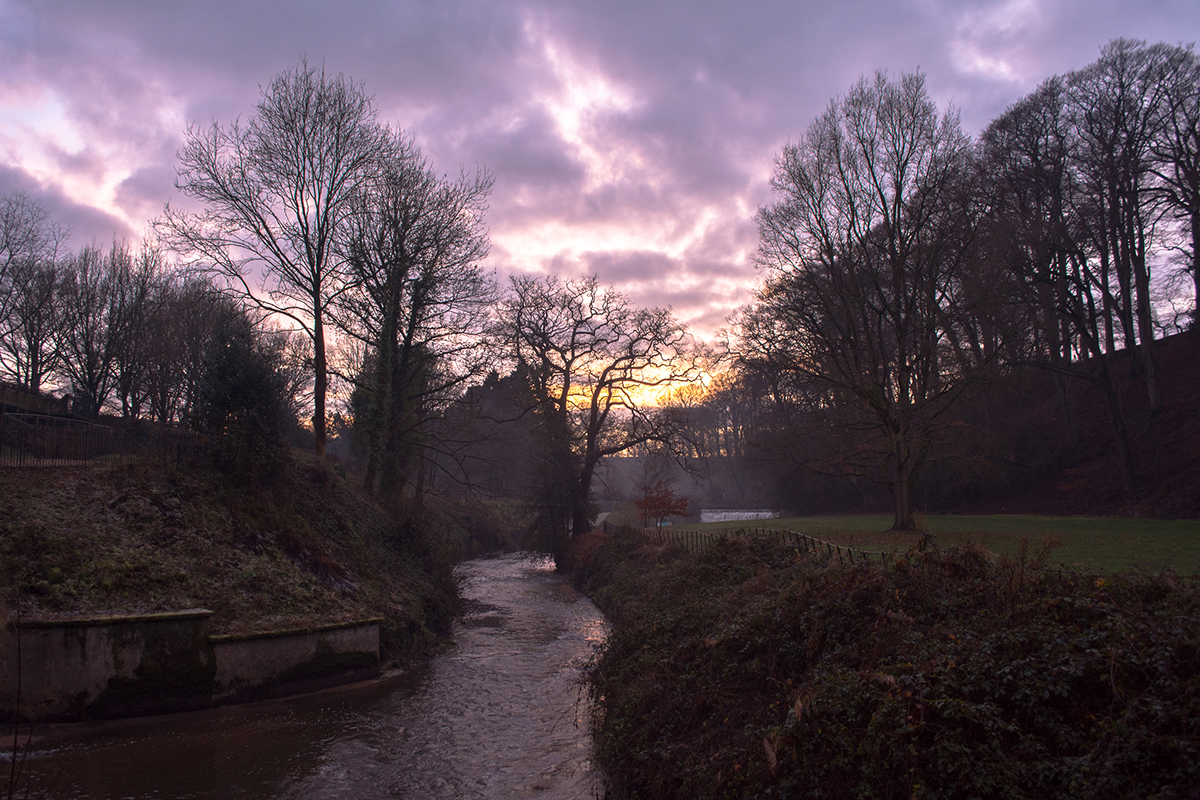 quarry bank mill cotton sunset purple industrial cheshire machinery