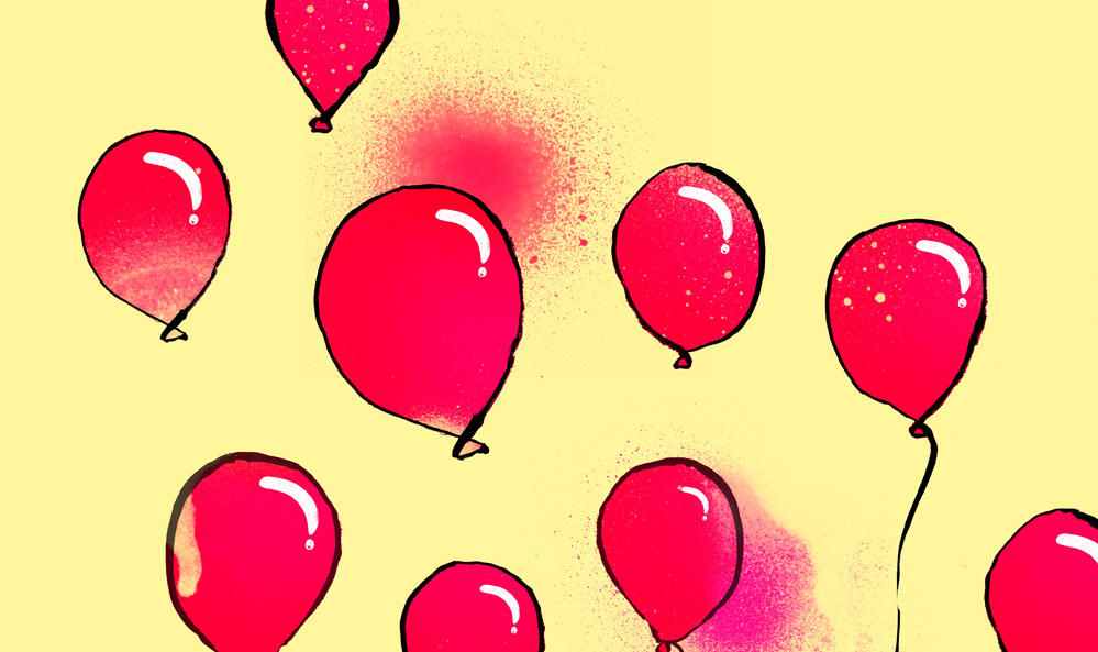 ballon balon Addidas Ballons yellow red let idea ideas Fly creative Young splash spray