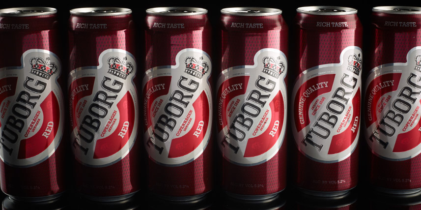 beer red Tuborg alcohol package design  visual identity lager
