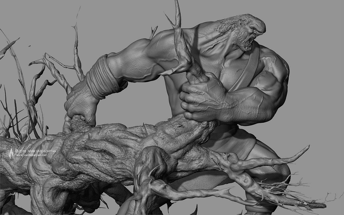Torq Angex Aram Vardazaryan Armenia God mythological hero Hulk digital sculptingzbrush keyshot best Digital Tree Character concept