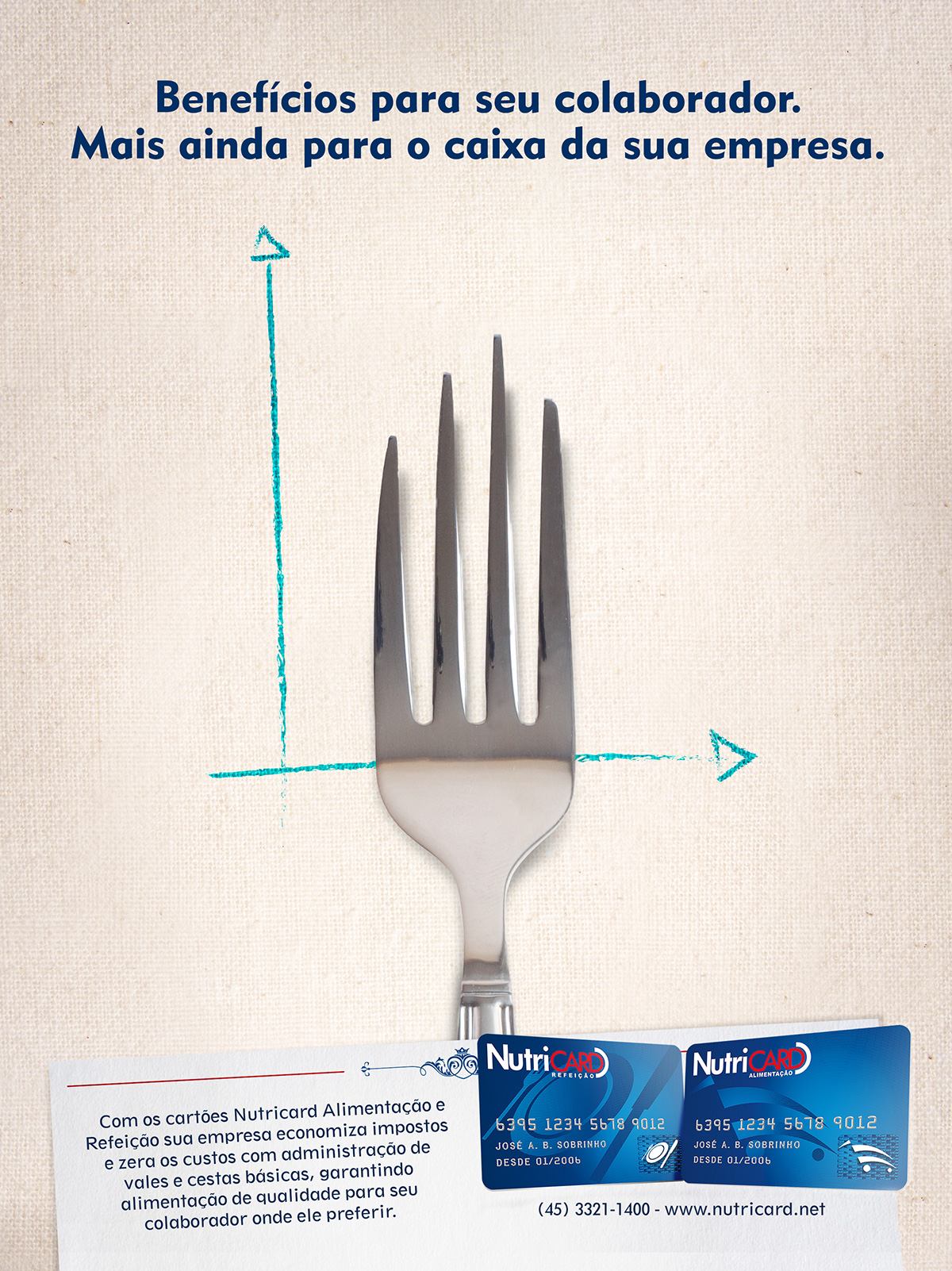 nutricard card fork graph Garfo grafico cartão alimentação talher cozinha restaurante restaurant Food 