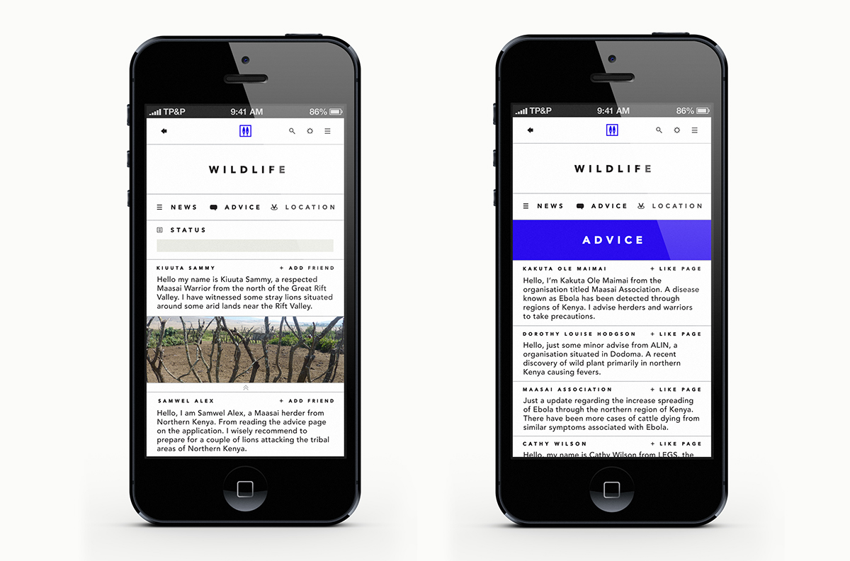 Maasai app weather lifestyle UI ux interaction communicative minimalistic
