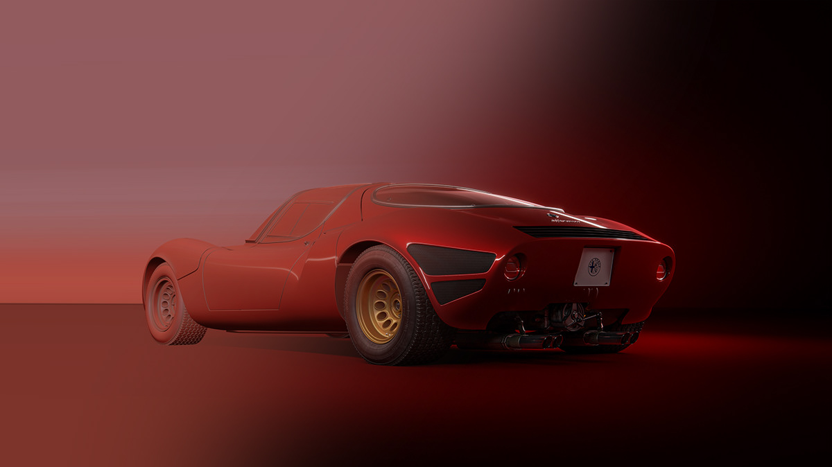 3D Alpha Auto automotive   car Classic Photography  red Render Romeo
